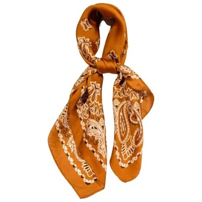 Hotline Women's Western Cowgirl Boho Bandana Print Silky Feel Wild Rag Scarf In Golden Yellow In Multi