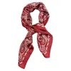 Hotline Women's Western Cowgirl Boho Bandana Print Silky Feel Wild Rag Scarf In Maroon Red In Red