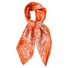 Hotline Women's Western Cowgirl Boho Bandana Print Silky Feel Wild Rag Scarf In Orange In Orange
