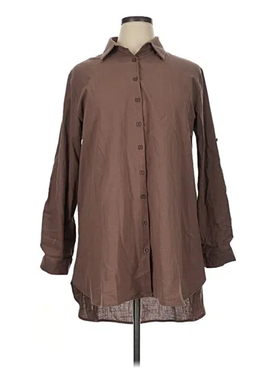 Pre-owned Hotouch 3/4 Sleeve Blouse In Brown