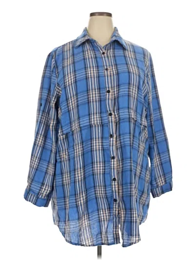 Pre-owned Hotouch 3/4 Sleeve Button Down Shirt In Blue