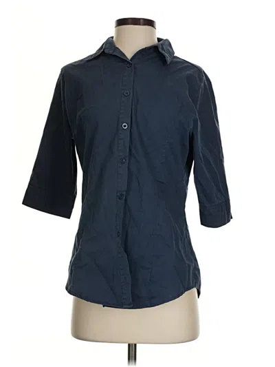 Pre-owned Hotouch 3/4 Sleeve Button Down Shirt In Blue