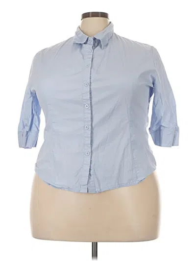 Pre-owned Hotouch 3/4 Sleeve Button Down Shirt In Blue
