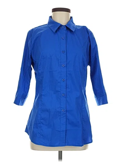 Pre-owned Hotouch 3/4 Sleeve Button Down Shirt In Blue