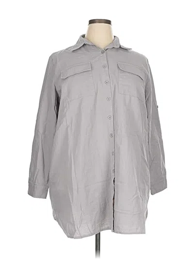 Pre-owned Hotouch 3/4 Sleeve Button Down Shirt In Gray