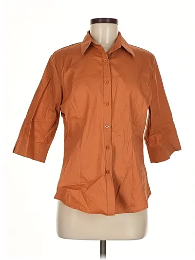 Pre-owned Hotouch 3/4 Sleeve Button Down Shirt In Orange