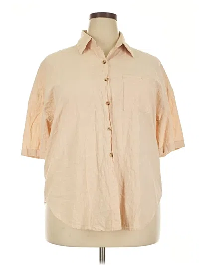 Pre-owned Hotouch 3/4 Sleeve Button Down Shirt In Tan