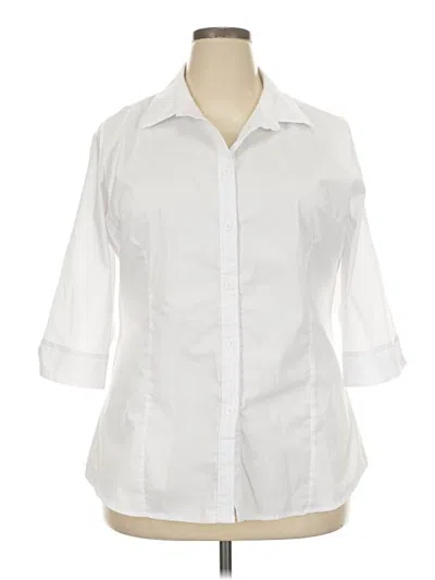 Pre-owned Hotouch 3/4 Sleeve Button Down Shirt In White