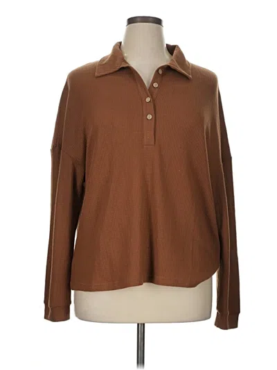 Pre-owned Hotouch Long Sleeve Blouse In Brown