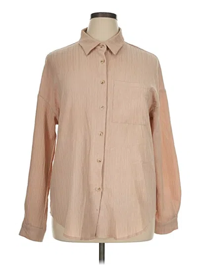 Pre-owned Hotouch Long Sleeve Blouse In Tan