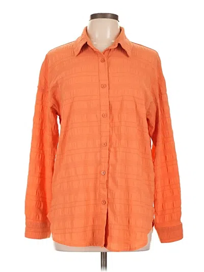 Pre-owned Hotouch Long Sleeve Button Down Shirt In Orange