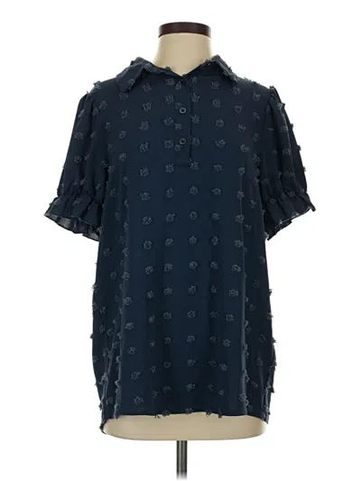 Pre-owned Hotouch Short Sleeve Blouse In Blue