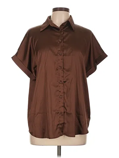 Pre-owned Hotouch Short Sleeve Blouse In Brown