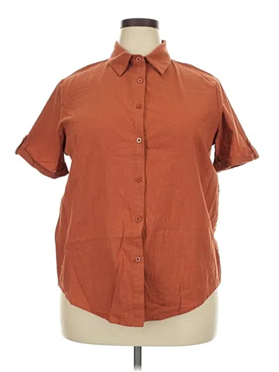 Pre-owned Hotouch Short Sleeve Button Down Shirt In Brown