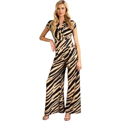 Hotsquash London Clothing Jersey Wideleg Jumpsuit In Animal Stripe