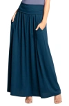 Hotsquash London Clothing Roll Top Maxi Skirt In Woodland Teal