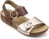 Hotter Women's Tourist Sandal In Dark Tan/rose Gold