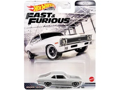 Hotwheels 1970 Chevrolet Nova Ss Silver Metallic With Black Stripes "fast & Furious" Series Diecast Model Car