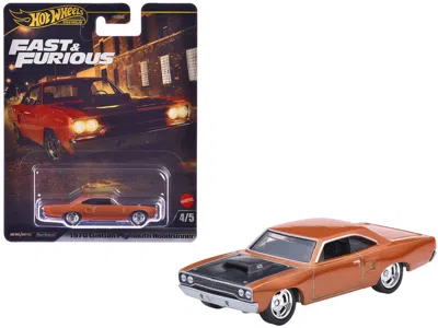 Hotwheels 1970 Plymouth Road Runner Custom Copper Metallic With Black Hood "furious 7" (2015) Movie "fast & Fu In Brown
