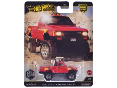 Hotwheels 1987 Toyota Pickup Truck Red With Stripes "hw Off Road" Series Diecast Model Car By Hot Wheels