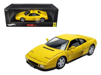 Hotwheels 1989 Ferrari 348 Tb Yellow Elite Edition 1/18 Diecast Car Model By Hot Wheels