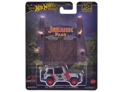 Hotwheels 1992 Jeep Wrangler Sahara Gray With Red Stripes "jurassic Park" (1993) Movie "pop Culture" Series Di In Multi