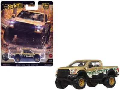 Hotwheels 2017 Ford F-150 Raptor Pickup Truck Gold Metallic With Graphics "hw Off Road" Series Diecast Model C In Multi