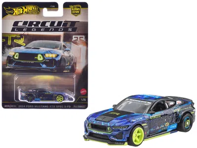 Hotwheels 2024 Ford Mustang Rtr Spec 5-fd Dark Blue With Graphics "circuit Legends" Series Diecast Model Car B