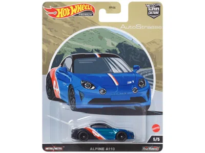 Hotwheels Alpine A110 Blue Metallic And Black With Graphics "auto Strasse" Series Diecast Model Car By Hot Whe