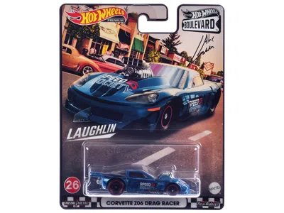 Hotwheels Chevrolet Corvette Z06 Drag Racer "speed Society" Blue Metallic With Graphics "boulevard" Series Die