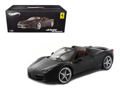 Hotwheels Ferrari 458 Italia Spider Matt Black Elite Edition 1/18 Diecast Car Model By Hot Wheels