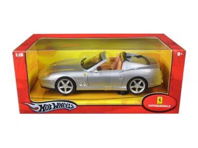 Hotwheels Ferrari Super America Diecast Model Silver 1/18 Diecast Model Car By Hot Wheels