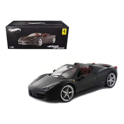 Hotwheels Hot Wheels 1 By 18 Scale Diecast Ferrari 458 Italia Spider Matt Black Elite Edition Model Car