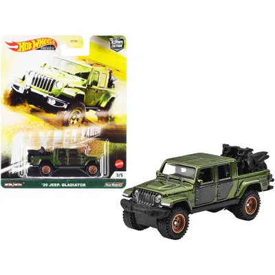 Hotwheels Hot Wheels 3 In. 2020 Jeep Gladiator Rubicon Pickup Diecast Model Truck With Two Motorcycleshyper Ha