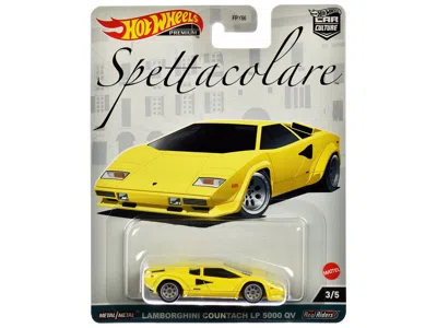 Hotwheels Lamborghini Countach Lp 5000 Qv Yellow "spettacolare" Series Diecast Model Car By Hot Wheels
