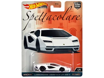Hotwheels Lamborghini Countach Lpi 800-4 White "spettacolare" Series Diecast Model Car By Hot Wheels