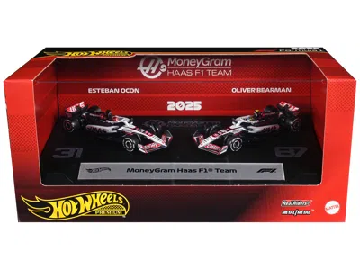 Hotwheels Moneygram Haas F1 Team Formula One F1 World Championship (2025) 2 Piece Set Diecast Model Cars By Ho