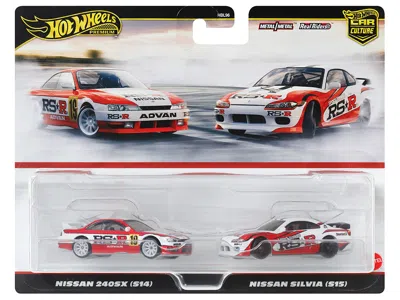 Hotwheels Nissan 240sx (s14) Rhd (right Hand Drive) #19 Red And White And Nissan Silvia (s15) Rhd (right Hand