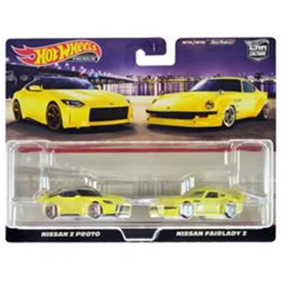 Hotwheels Nissan Z Proto Yellow With Black Top & Nissan Fairlady Z Culture Diecast Model Car - Set Of 2