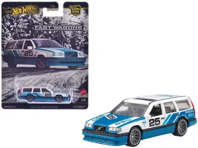 Hotwheels Volvo 850 Estate Wagon #25 Blue And White "fast Wagons" Series Diecast Model Car By Hot Wheels