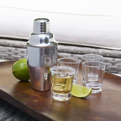 Houdini 5-piece Shaker And Shot Cup Set In Sliver