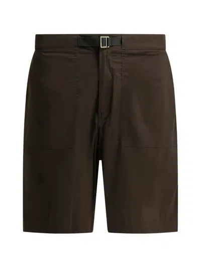 Houdini Sportswear Liquid Chore Belted Patch-pocket Shorts In Brown