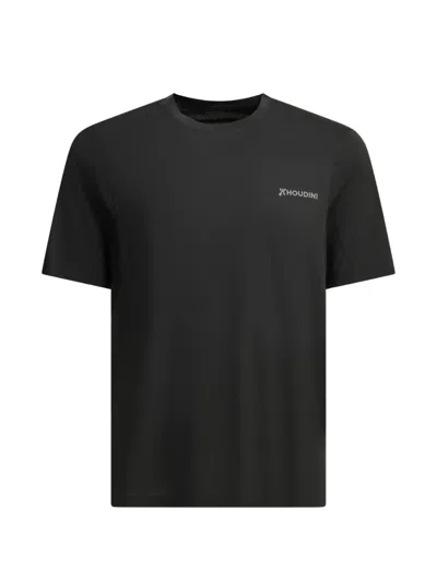 Houdini Sportswear Pace Air Message Black Recycled Polyester Crewneck T-shirt