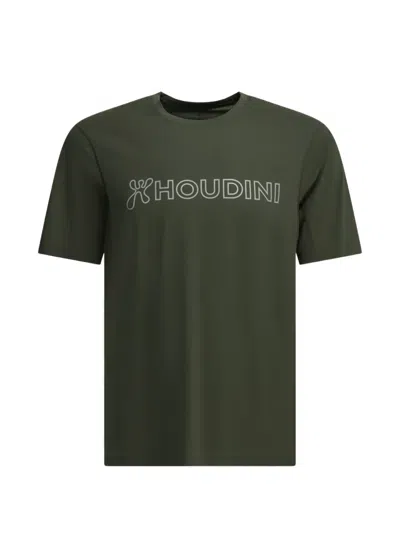 Houdini Sportswear Pace Air Message Green Recycled Polyester Crewneck T-shirt