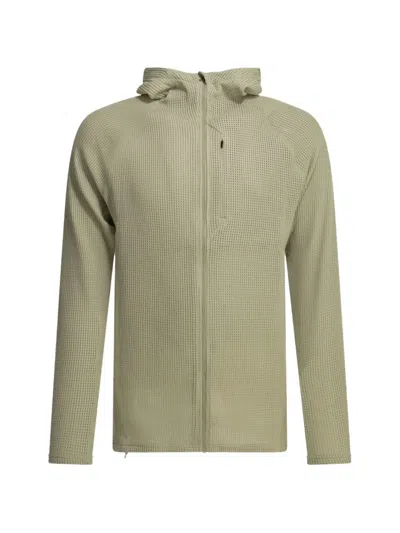 Houdini Sportswear Pace Flow Houdi Waffle-knit Zip-up Hoodie In Green