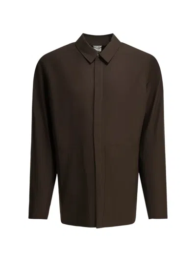 Houdini Sportswear Ripstop Logo-embroidered Coat In Brown