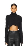 H:ours Delphine Cropped Sweater In 블랙