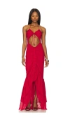 H:ours Haven Maxi Dress In Bordeaux Red
