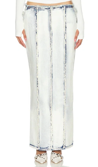 H:ours Letitia Maxi Skirt In Lt Tinted Bleach