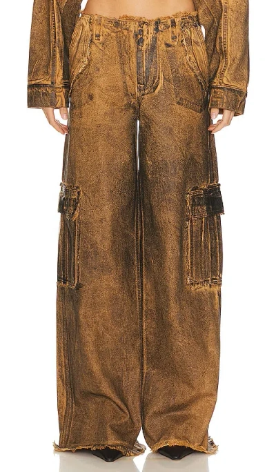 H:ours Micayla Cargo Pant In Coated Vintage Brown
